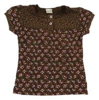 Hnedé kvetované tričko