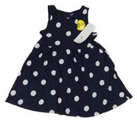 Nové - tmavomodré bodkovaná é šaty F&F