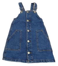 Tmavomodré prepínaci rifľové na traké šaty s vreckami Denim Co.