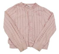 Svetloružový perforovaný prepínaci ľahký sveter M&S