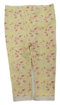 Žluto-růžové květované tregíny Matalan