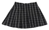 Čierno-sivá kockovaná skladaná sukňa Zara