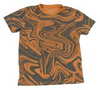 Hnedo-antracitové vzorované tričko Primark