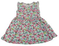 Tyrkysové kvetované šaty s motýlikmi Primark