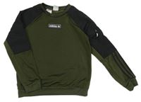 Khaki-černá sportovní mikina s logem Adidas