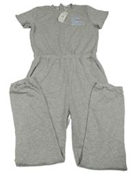 Nové - Šedý teplákový kalhotový overal s nápisem Primark