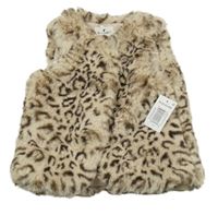 Nové - Béžovo-hnedá kožušinová podšitá vesta Matalan