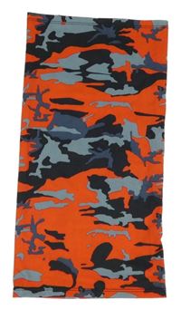 Oranžovo-šedo-černý army multifunkční nákrčník