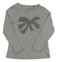 Sivé tričko s mašlou