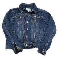 Tmavomodrá riflová crop bunda s prošoupáním Next