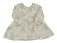 Smetanové šaty s Dumbem Disney