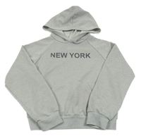 Svetlosivá mikina s nápisom a kapucňou Shein