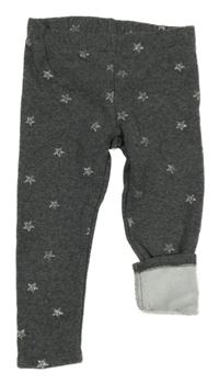 Sivé zateplené legíny s hviezdami Pocopiano