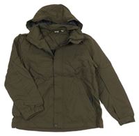 Tmavozelená šusťáková jarní funkční bunda s kapucí Crane