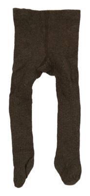 Hnědé žebrované punčocháče H&M