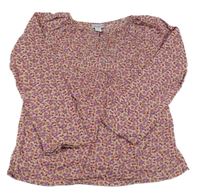 Béžovo-fialová květovaná halenka Okaidi