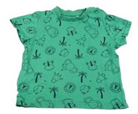 Zelené tričko so zvieratkami Topomini