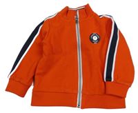 Červeno-tmavomodro-biela prepínaci mikina s nášivkou Jacaidi