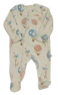 Smotanový zamatový overal s balony