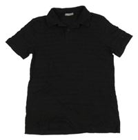 Čierne rebrované polo tričko