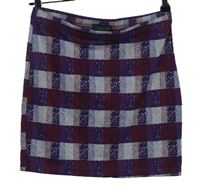 Dámska vínovo-modrá kockovaná sukňa Topshop