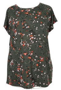 Dámské tmavošedo-červeno-černé vzorované tričko M&S