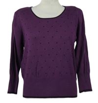 Dámský fialový puníkovaný svetr Roman 