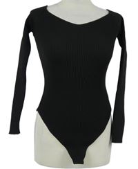 Nové - Dámské černé žebrované body Primark 