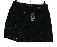 Nové - Dámská černá riflová sukně s kamínky 