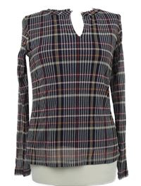 Dámské tmavomodro-vínové kostkované triko Comma 