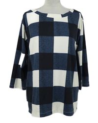 Dámske tmavomodro-biele kockované tričko George