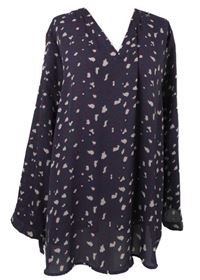 Dámská fialová vzorovaná halenka 