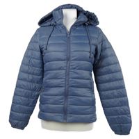 Dámská modrošedá šusťáková prošívaná zateplená bunda s kapucí George 