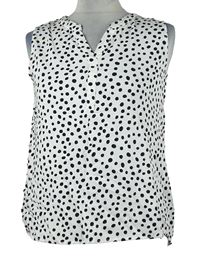 Dámska bielo-čierna bodkovaná blúzka Ever.me