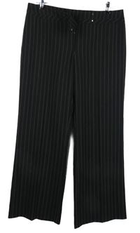 Dámské černé proužkované společenské kalhoty M&S