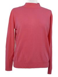 Dámsky ružový sveter so stojačikom