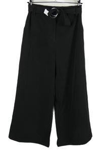 Dámské černé culottes kalhoty s páskem Blind Date 