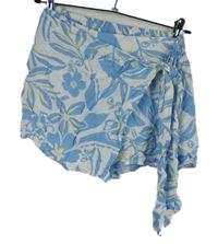 Dámska světlemodro-biela kvetovaná skort zavinovací sukňa Primark