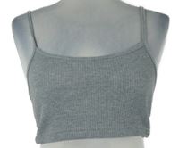 Dámsky sivý rebrovaný crop top Shein