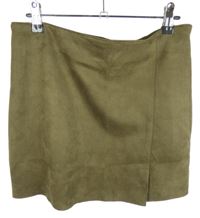 Dámska khaki zamatová minisukňa Primark