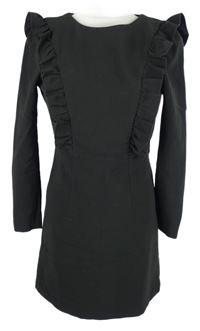 Dámské černé šaty s volánky H&M