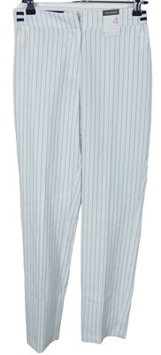 Dámské bílo-modré proužkované volné kalhoty Primark vel. 32