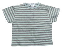 Sivo-modré pruhované tričko cocoon
