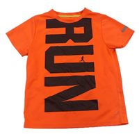 Neonově oranžové sportovní tričko s nápisem H&M