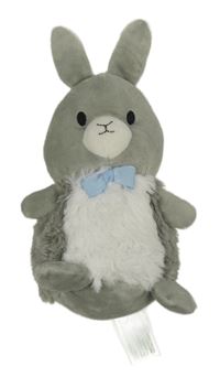 Šedo-bílý plyšový králíček 