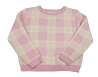 Ružovo-bielo-béžový kockovaný sveter Primark