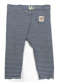 Tmavomodro-biele pruhované legíny so srdiečkom M&S