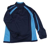 Tmavomodro-modrá sportovní mikina 