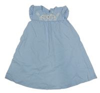 Svetlomodré bavlnené šaty s kvetinami C&A