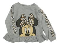 Světlešedá mikina s Minnie a volánky George